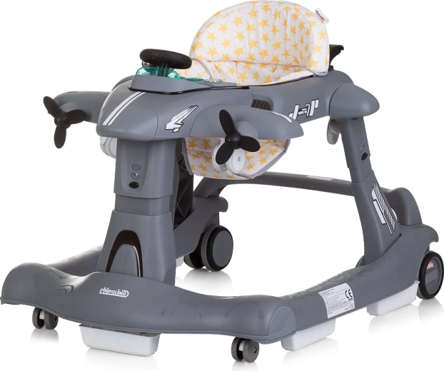 3-in-1 Walker Airplane Grey CHIPOLINO