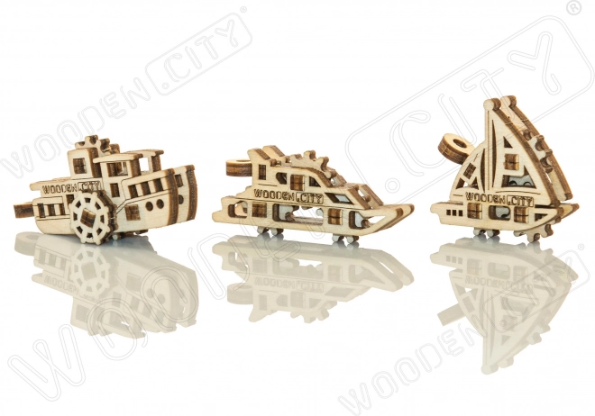 Puidust 3D pusle – laevade minisett