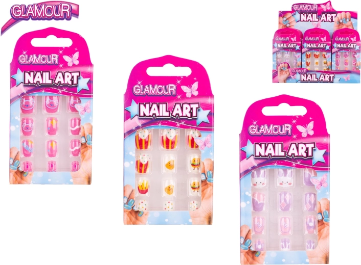Glamour laste kleepsküünte komplekt, 12 tk