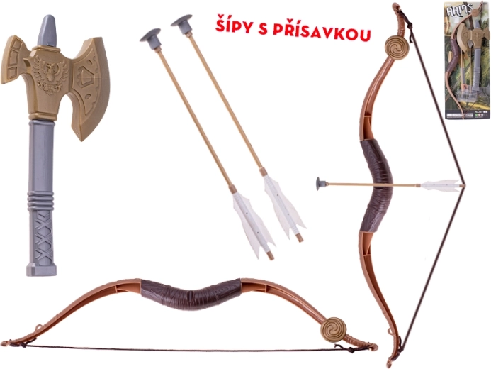 Laste vibu 57 cm kahe iminapaga noole ja plastikust kirvega