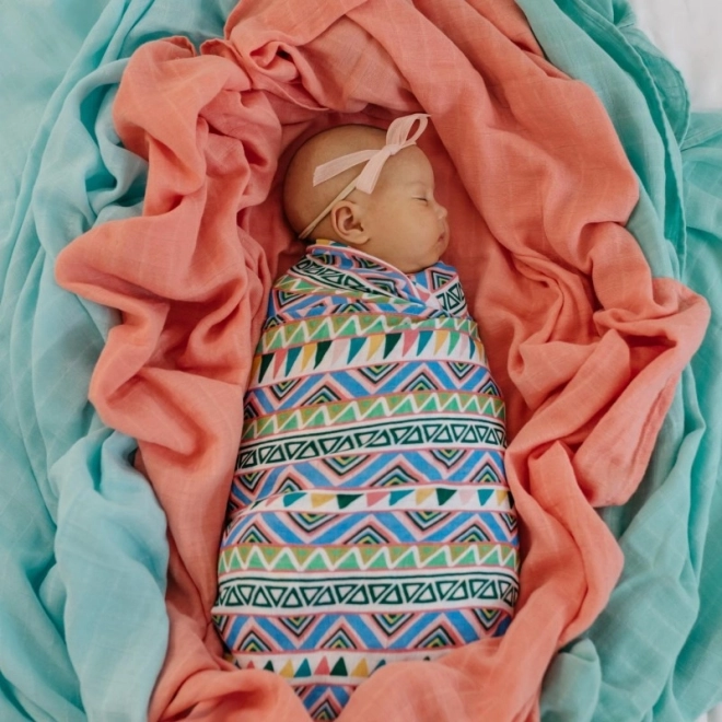 Tommy Lise organic cotton muslin swaddle Ethnic Festive 120 × 120 cm