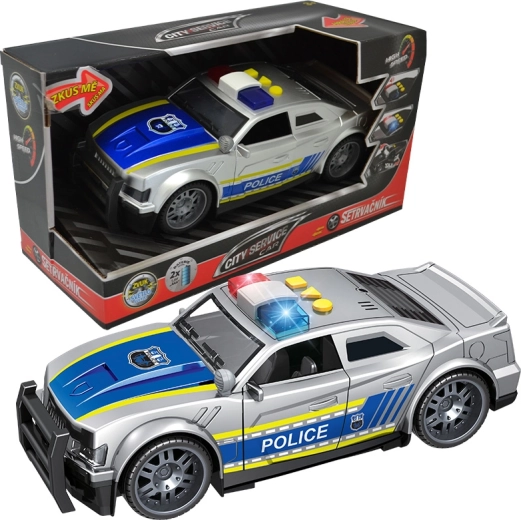 Friction-Powered Police Car 1:14 with Lights and Sounds