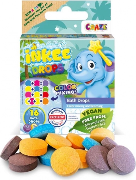 Inkee bath flakes with cotton candy scent and shea butter