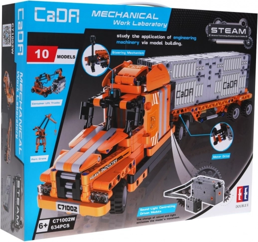 CaDA Mechanical Work Laboratory ehituskomplekt 10 ühes – veok ja ehitusmasinad 634 detailiga