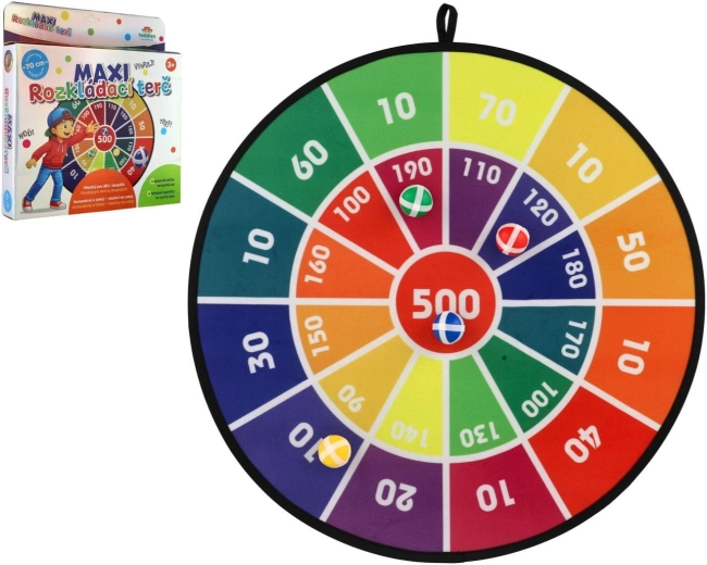 Maxi foldable hook-and-loop dartboard 70 cm + 4 balls