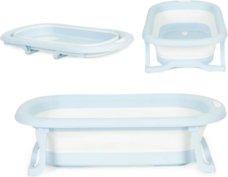 Foldable children's bathtub with drain ECOTOYS – Gray