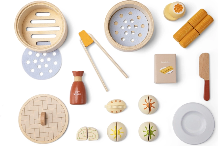 Wooden dim sum set for kids