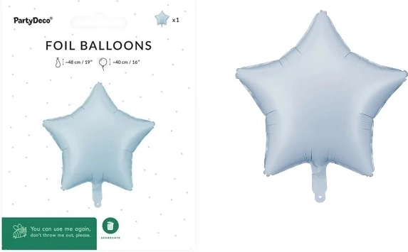 Foil star balloon 48 cm – misty blue