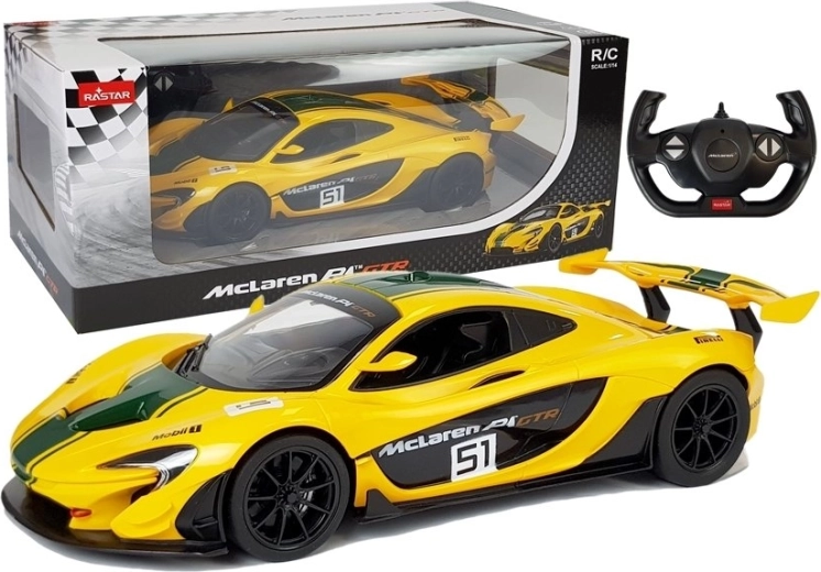 Remotely Controlled Car McLaren P1 GTR Rastar 1:14 Yellow