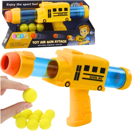 Foam Ball Blaster Yellow School Bus, 6 pcs