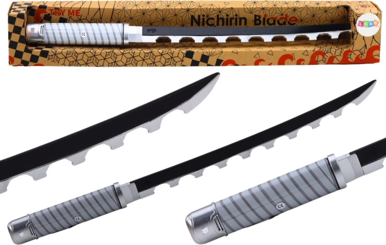 Laste samurai mõõk Nichirin patareidega ja heliga – must