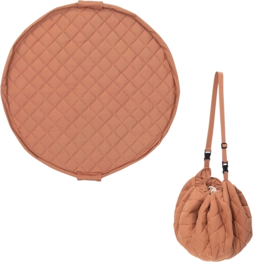 Play&Go Noomad soft organic play mat and toy bag tawny brown