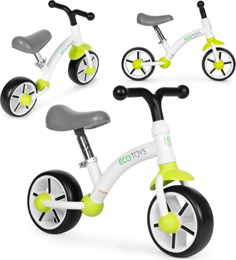 ECOTOYS laste tasakaaluratas EVA rataste ja reguleeritava sadulaga, roheline