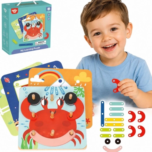 Puidust mosaiik ja nöörimispusle 30 osa Tooky Toy