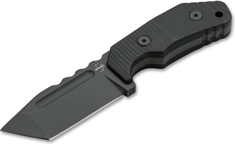 Böker Plus Little Dvalin Tanto Black fikseeritud nuga 8 cm, must, G10, titaan, Kydex-tupp