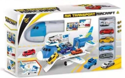 Plastikust lahtikäiv lennuk autode ja helikopteriga