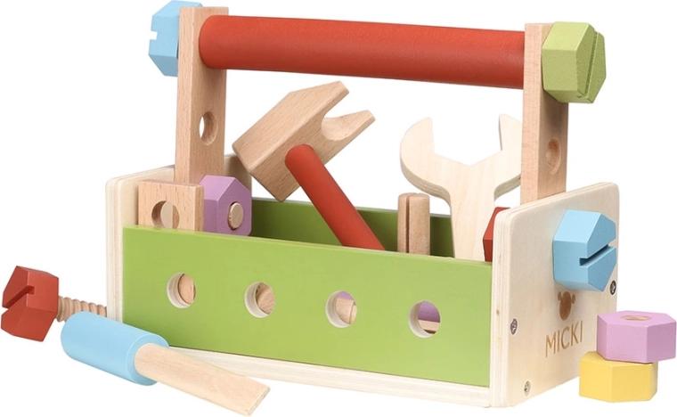 Wooden tool set for little builders Micki