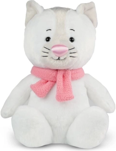 Plüüsist kass 28 cm värvilise nina ja salliga