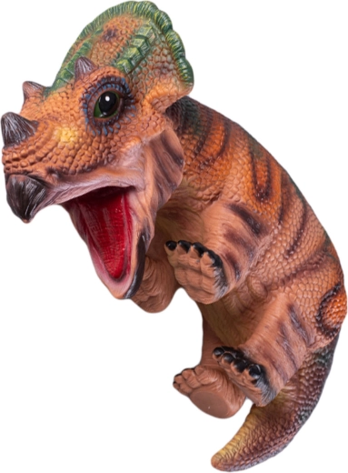 Brown baby dinosaur hand puppet 42 cm - 1 piece