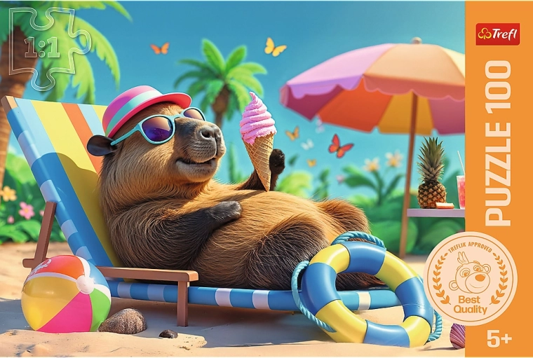 Puzzle TREFL Relax kapübara stiilis 100 tükki 5+