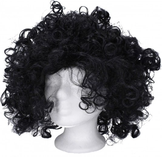 Black curly wig