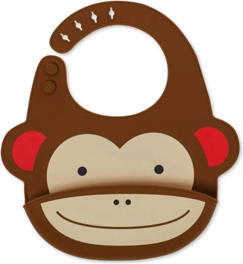Skip Hop Zoo silicone bib monkey 6m+