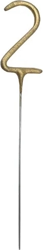 Zimne ognie sparkler in the shape of number 2, gold, 15 cm - 1 piece