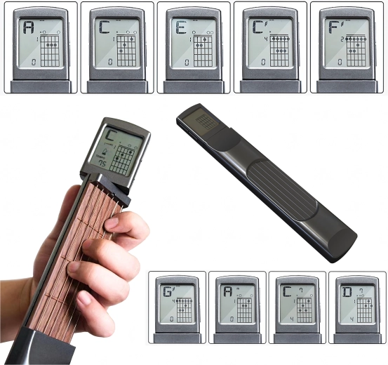 LCD-ekraan akordide ja treeningrežiimidega