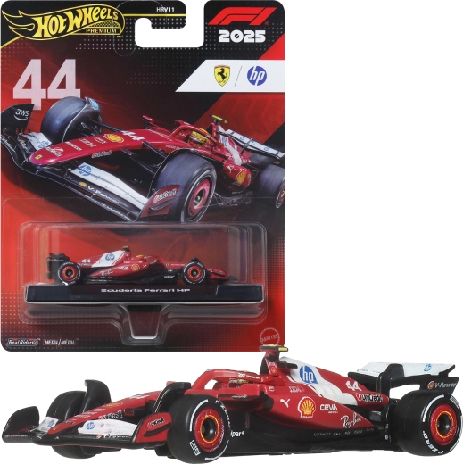 Hot Wheels Premium Vormel 1 2025 Scuderia Ferrari HP #44 Lewis Hamilton – auto mudel 1:64 - 1 tk