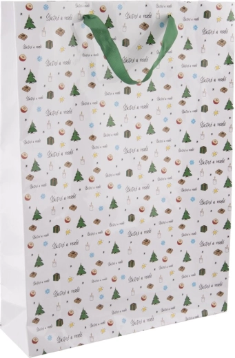 Paper gift bag Merry and Bright 32.5 × 10 × 45.5 cm