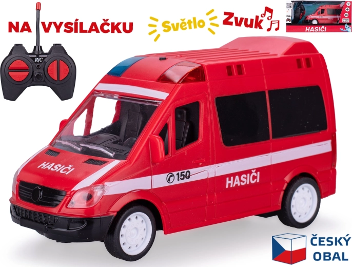 RC fire truck 17 cm with remote control and light and sound effects