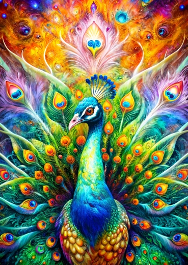 Enjoy Peacock Majesty puzzle, 1000 pieces
