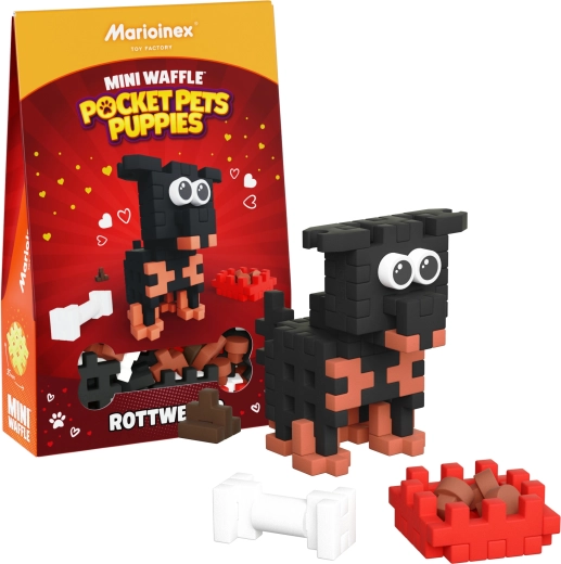 Ehituskomplekt Mini Waffle Pocket Pets rottweileri kutsikas