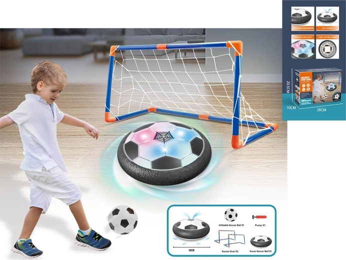 Levitav jalgpallipall väravatega Hover Soccer LED-valgustusega