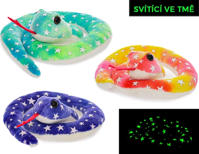 Pimedas helendav plüüsist madu 15 cm