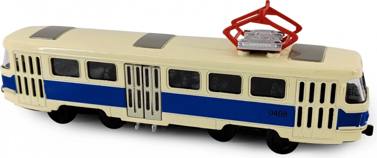 Metallist retrotramm T3 sinine 16 cm valguse ja heliga