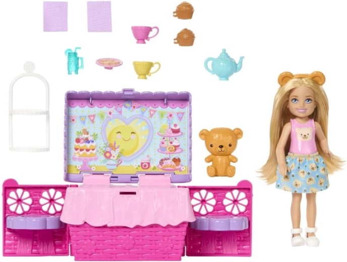 Barbie Chelsea teepidu – mängukomplekt piknikukorvi ja tarvikutega