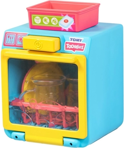 Transparent door and fun “washing” inside