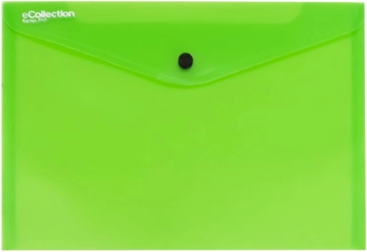 Snap-button document wallet green A5