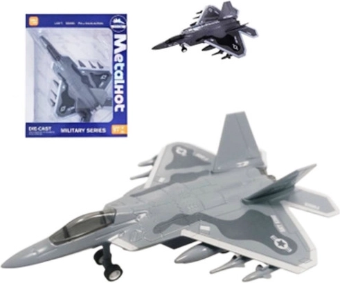 Military airplane for kids with pull-back drive, lights and sounds