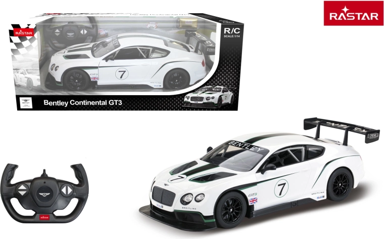 Rastar RC auto Bentley Continental GT3 1:14 valge