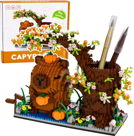 Mini Capybara Building Kit with Drape – Pen Organizer (1800 pieces)