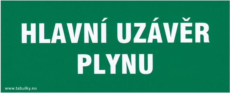 Isekleepuv ohutustahvel Põhigaasi sulgeventiil 210 × 87 mm
