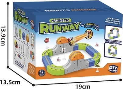 Magnetic Colorful Car Track with Train, 55 Pieces