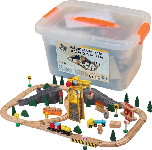 Babu wooden train set 72 pieces