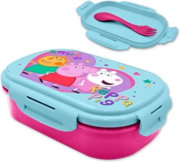Peppa Pig Lunch Box with Cutlery Set