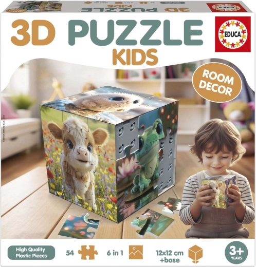 Educa 3D animal cube puzzle 54 pieces