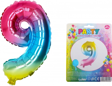 Inflatable Rainbow Balloon Number 9