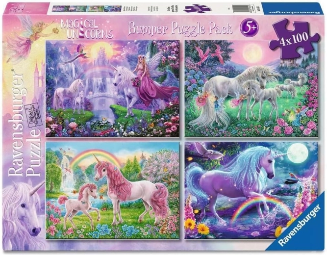 Ravensburger puzzle Magic Unicorns 4x100 pieces