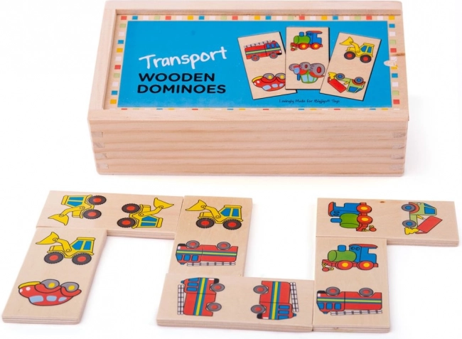 Bigjigs Toys puidust doomino – transpordivahendid